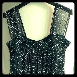 Maje Black and silver silk polka dot dress , Small